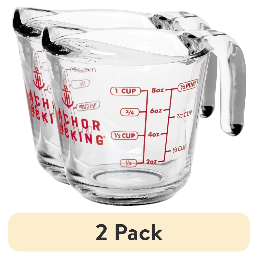 Meal Prep Kitchen - Zestaw 2 szklanych miarek z łatwym