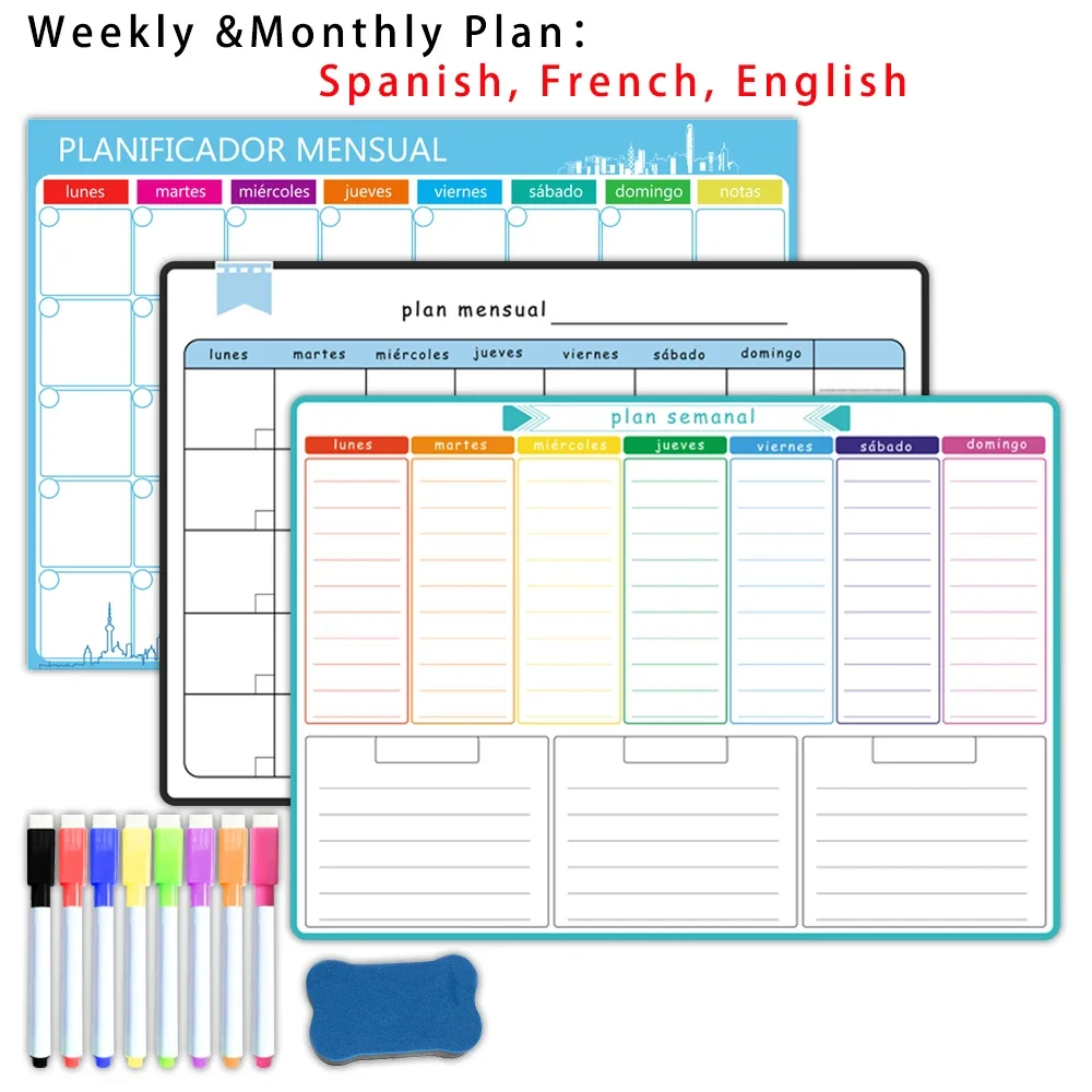 Meal Prep Planner - Magnetyczny terminarz tygodniowy i miesięczny w