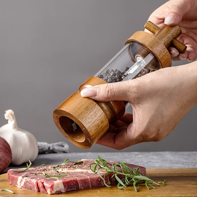 Herb Keeper Bottle - Ręczny młynek do pieprzu z drewna