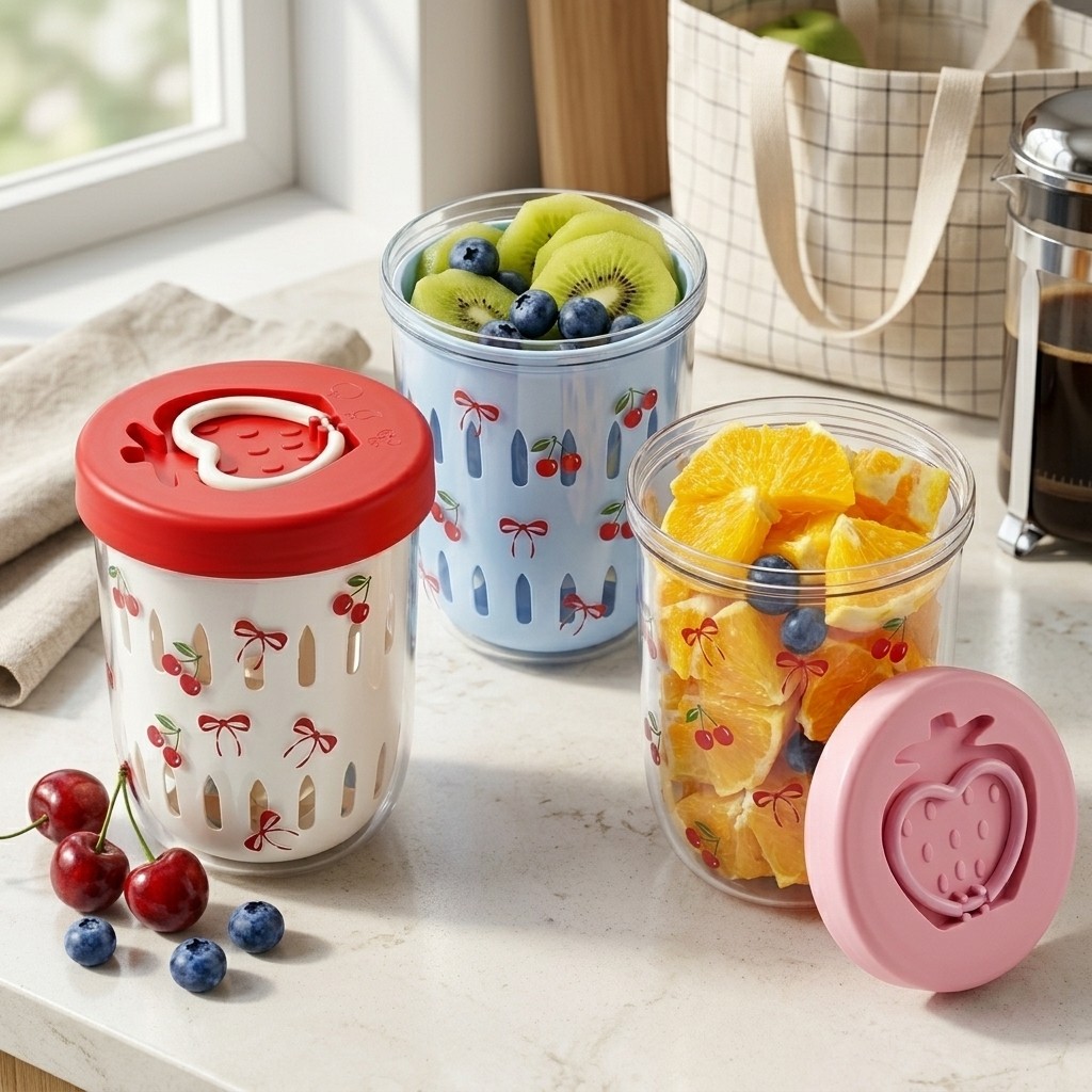 Meal Prep Yogurt - Plastikowy pojemnik na sałatkę z pokrywką