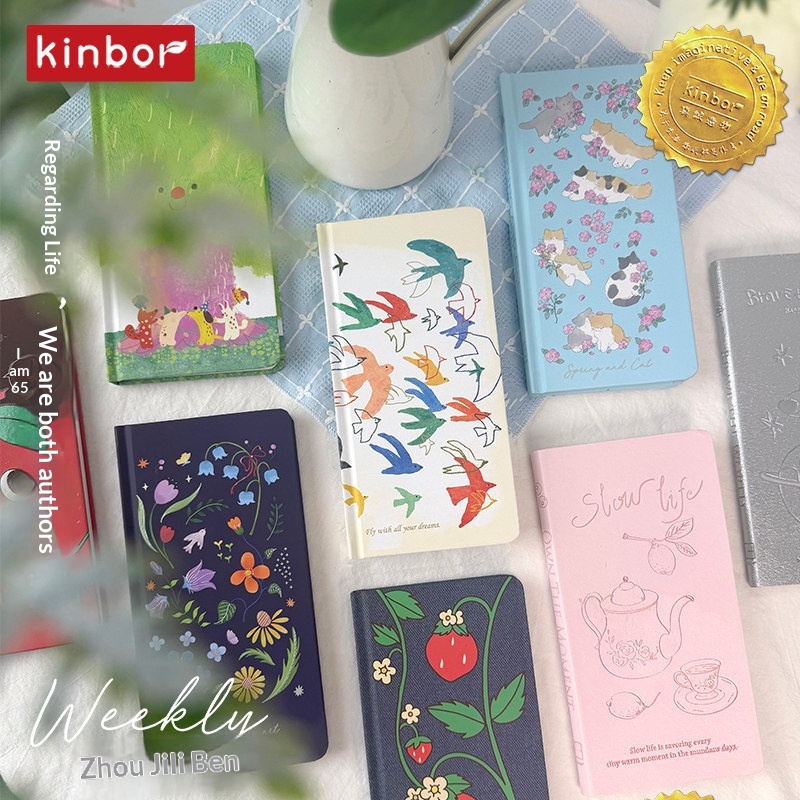 Meal Prep Planner - Kinbor Śliczny Ilustrowany Tygodniowy Planer Bez
