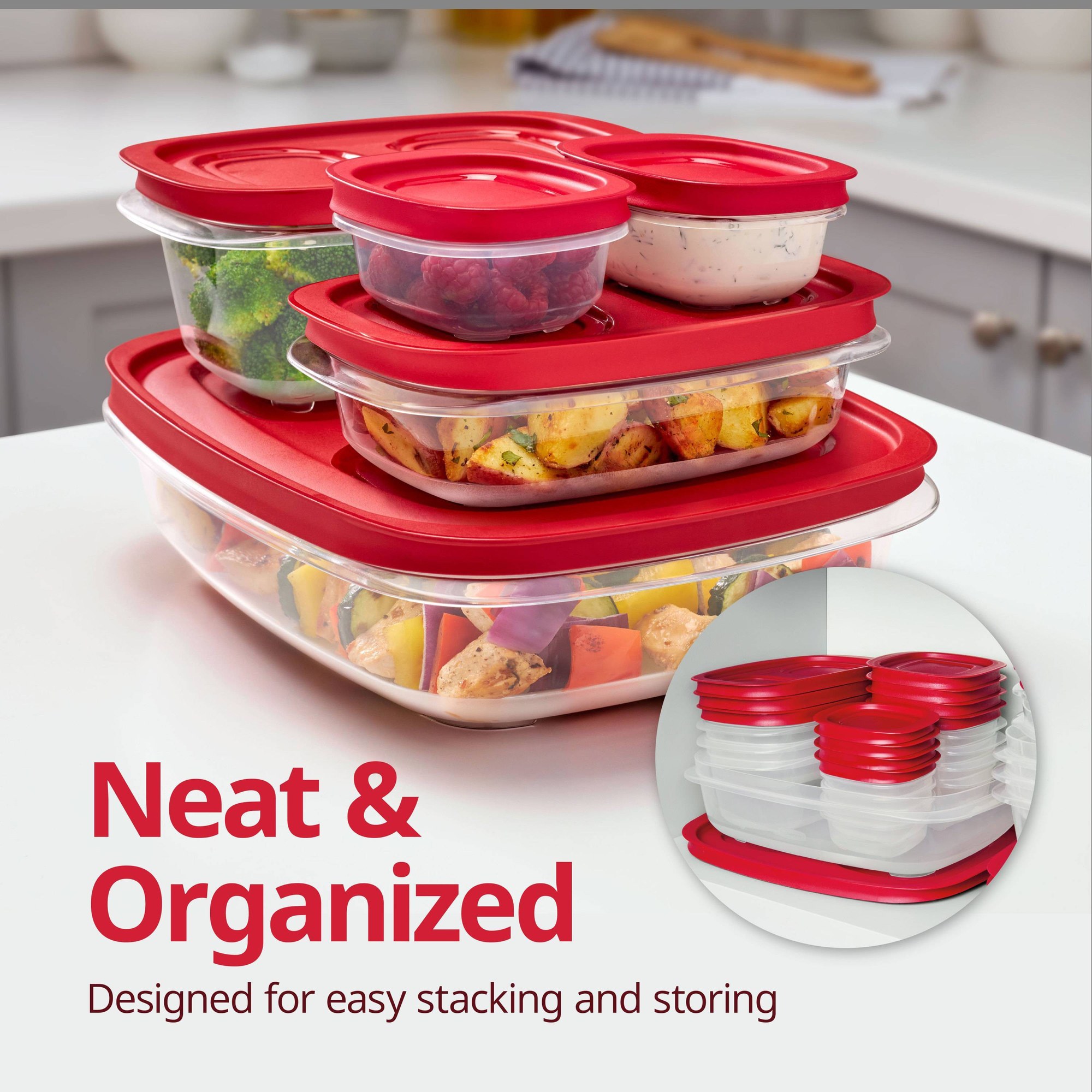 Czerwony prostokątny pojemnik  – Meal Prep Kitchen recenzja i cena