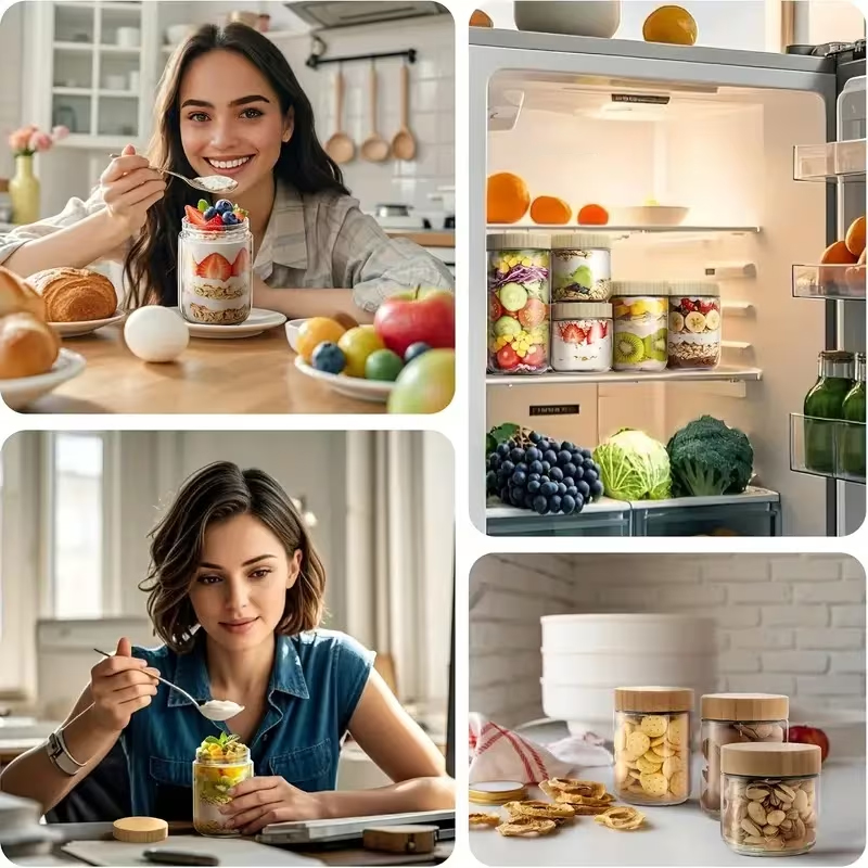 4 sztuki pojemników na Overnig – Meal Prep Overnight Oats recenzja i cena