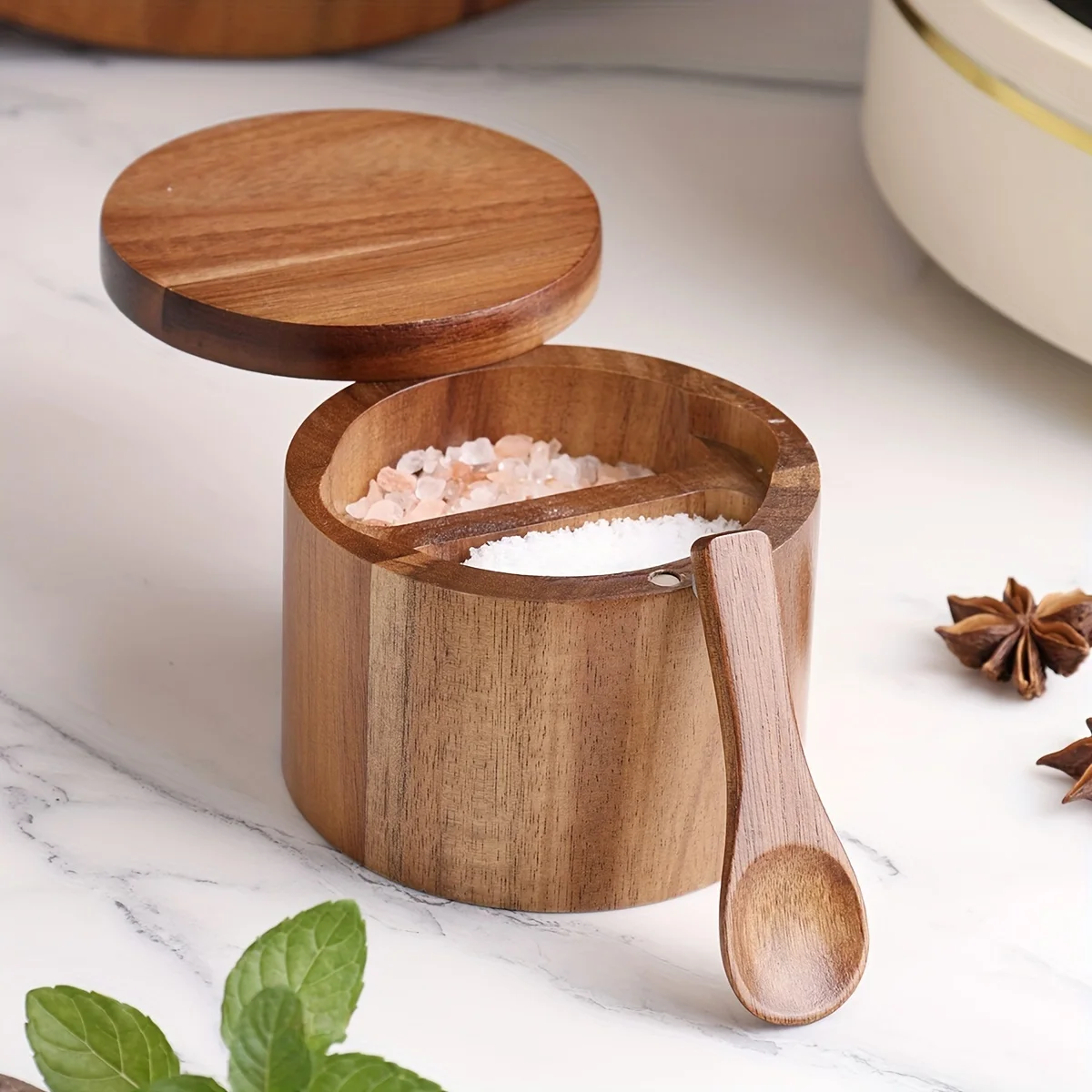 Słoik na sól z drewna akacjowe – Herb Keeper Bottle recenzja i cena